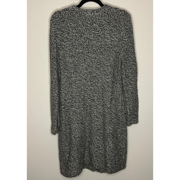 VTG Talbots Petites Lambs‎ Wool Black White Button Long Cardigan Sweater Women L - Picture 6 of 7